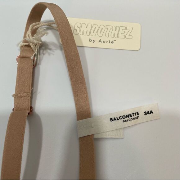 Aerie Smoothez Mesh Unlined Sands Tan Balconette Bra 34A - Picture 4 of 8